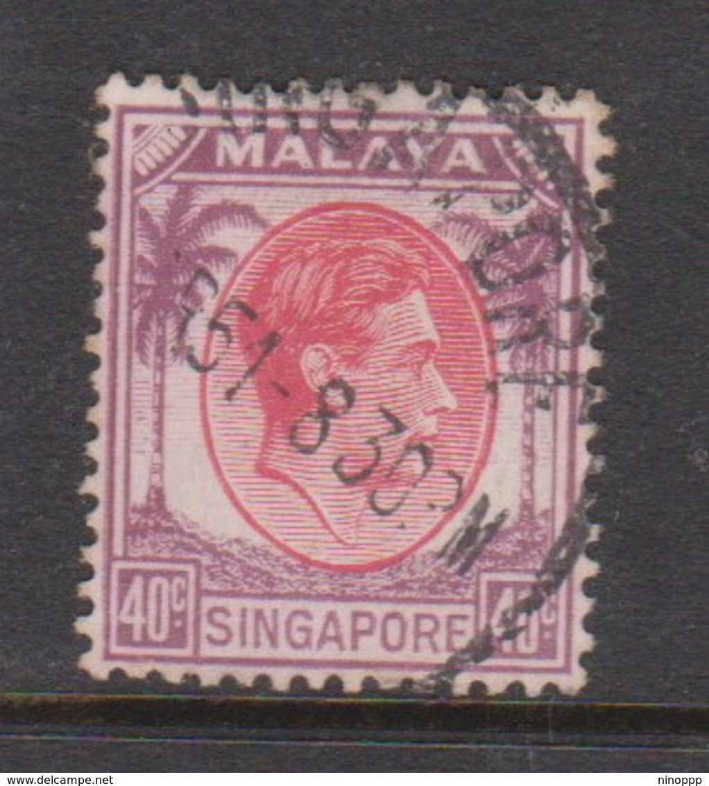 Singapore 11 1948 King George VI Definitives 40c Red And Purple, Used - Singapore (1959-...)