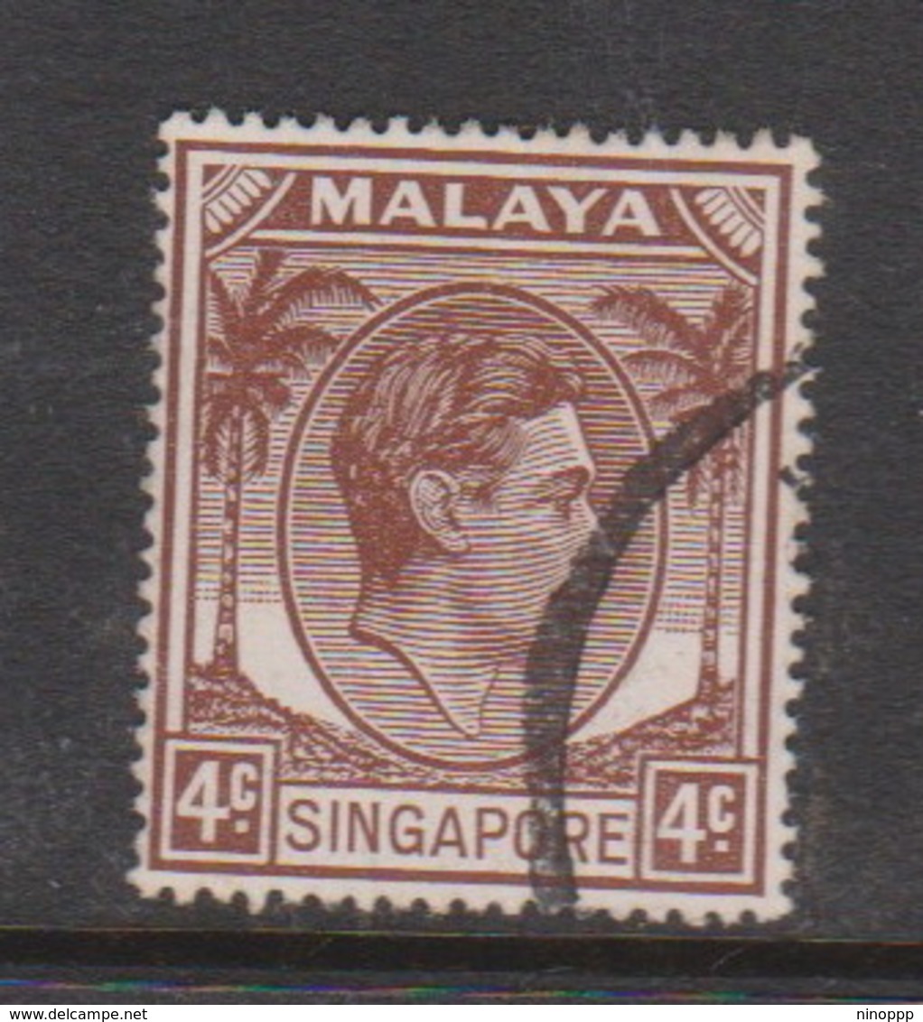 Singapore 20 1949-52 King George VI Definitives 4c Brown,used - Singapore (1959-...)