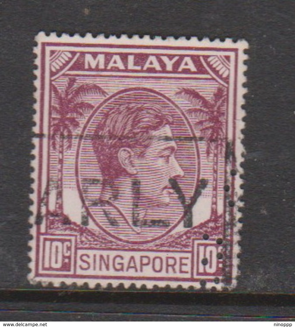 Singapore 24 1949-52 King George VI Definitives 10c Red Purple,used - Singapore (1959-...)