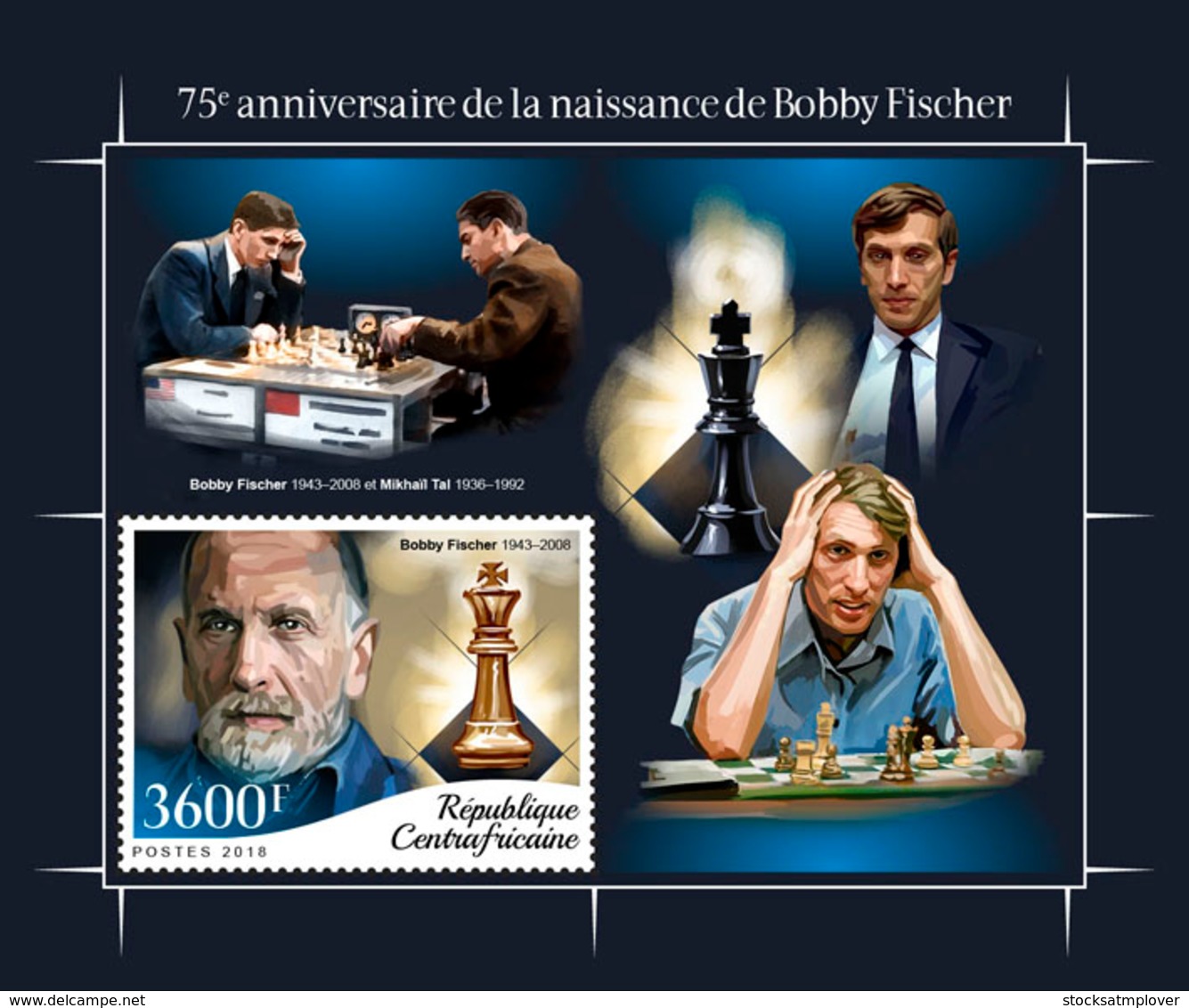 Central Africa  2018   Bobby Fischer Chess  S201810 - Central African Republic