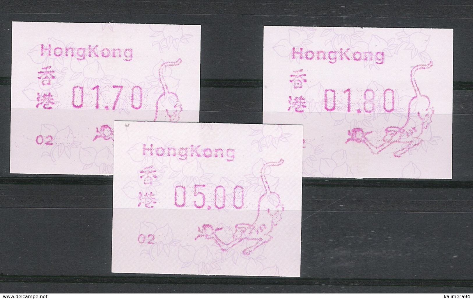 HONG KONG  /  YEAR  OF  THE  MONKEY  1992  ( Série 02 ) /  Faciale : 12 $ 70  ( Série De 7 Timbres Non Dentelés ) - Autres & Non Classés