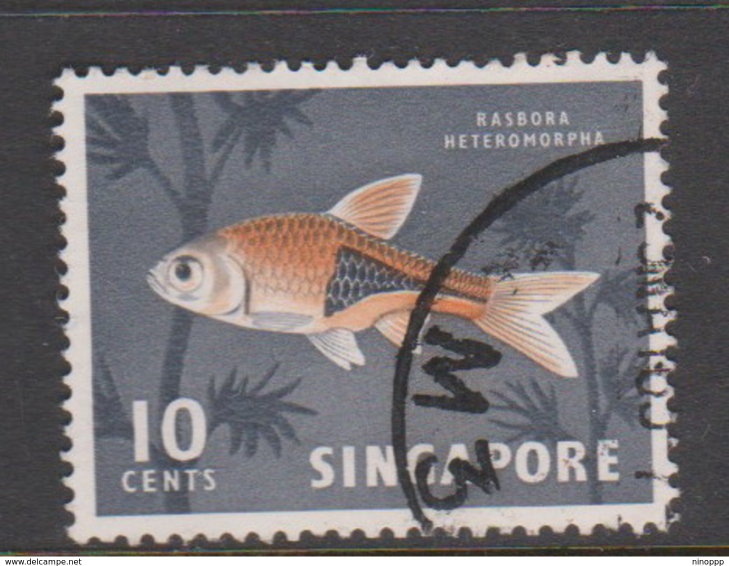 Singapore 72 1962-66 Fishes Orchids And Birds Definitives,10c Ikan Bada Fish Used - Singapore (1959-...)