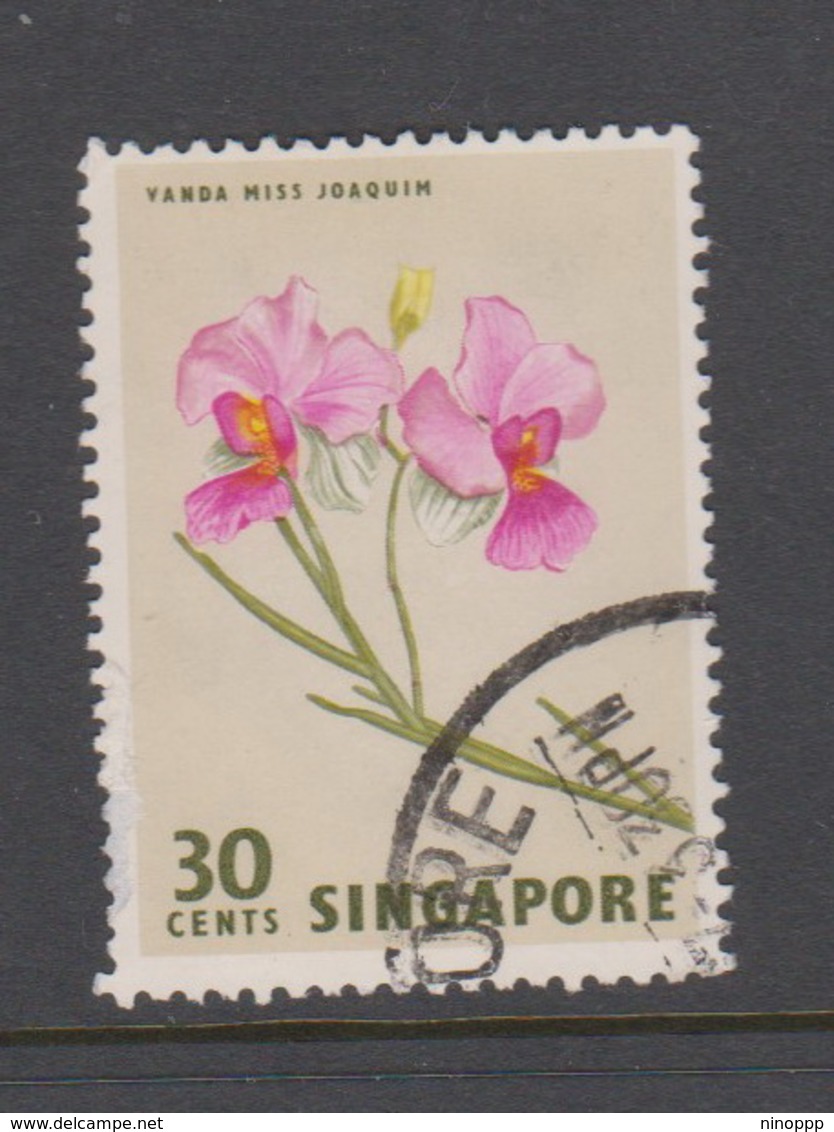 Singapore 77 1962-66 Fishes Orchids And Birds Definitives,30c Wanda Miss Joaquim Orchid  Used - Singapore (1959-...)