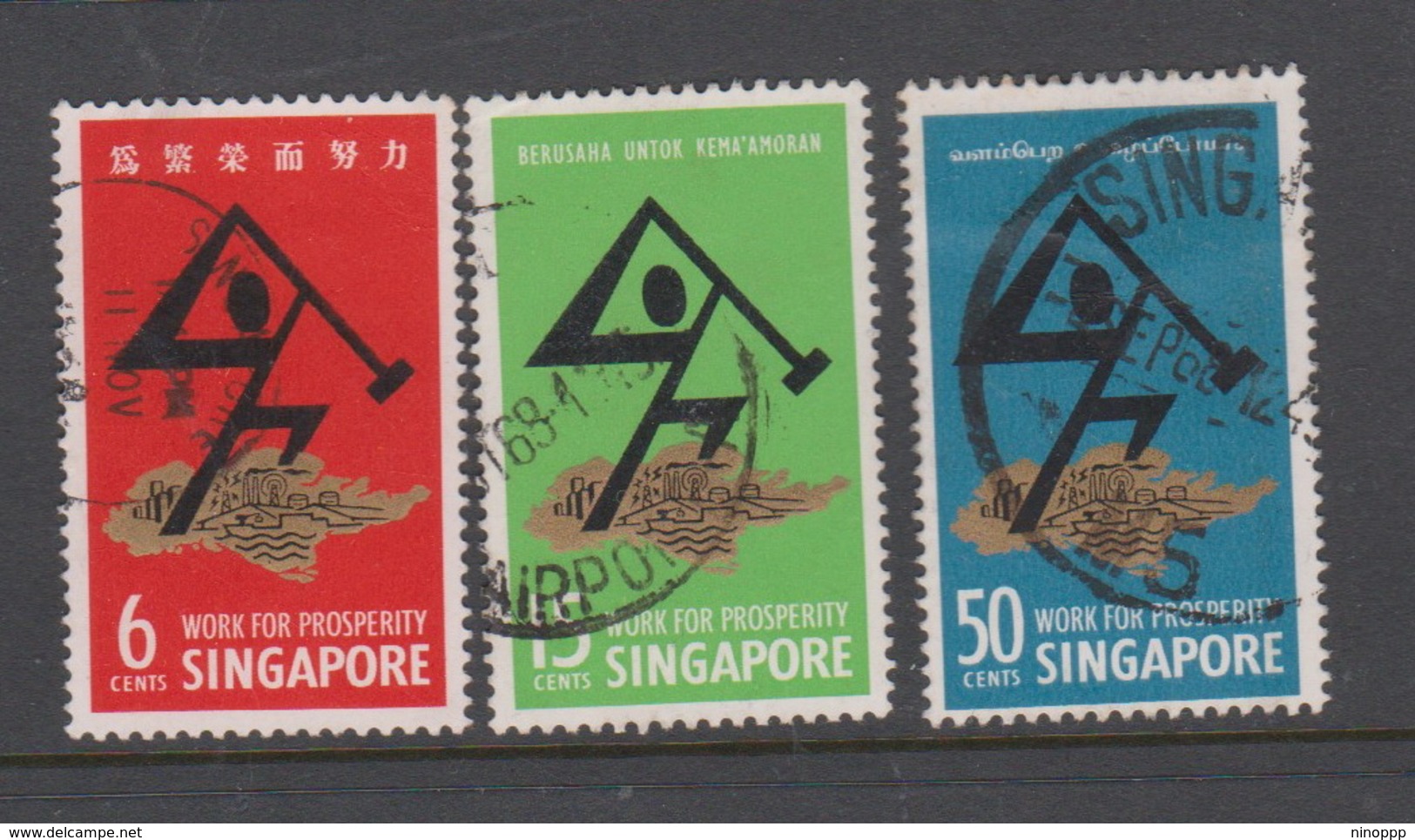 Singapore 102-104 1968 National Day,used - Singapore (1959-...)