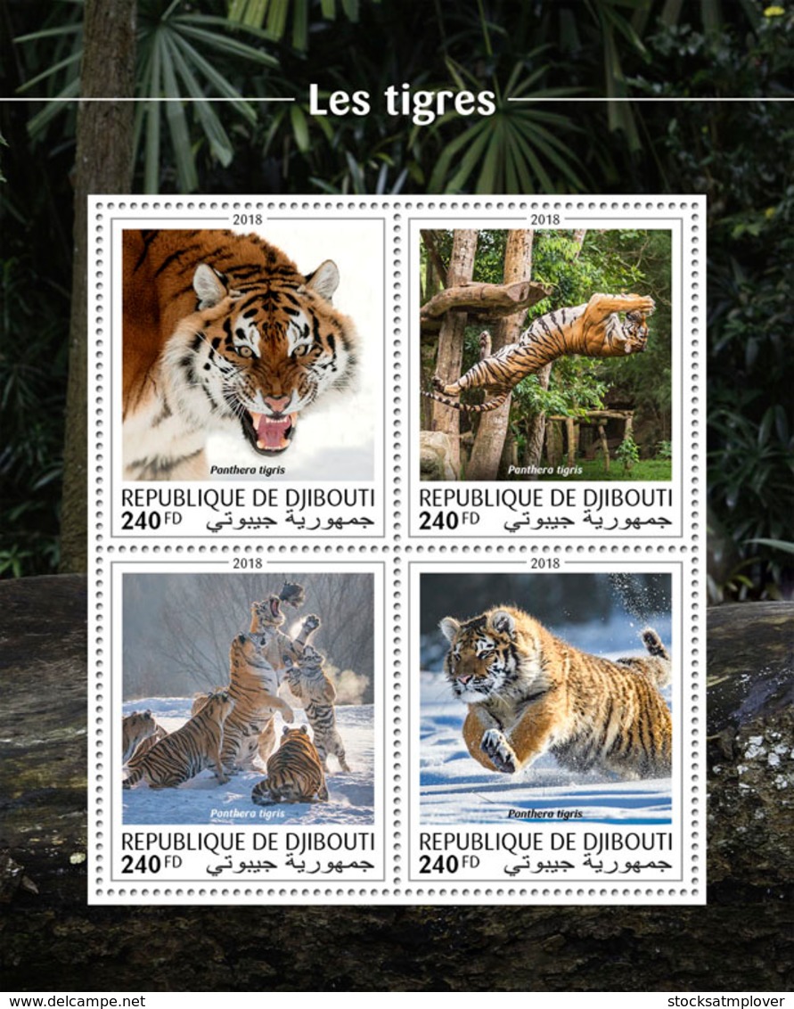 Djibouti 2018 Tigers Fauna  S201810 - Djibouti (1977-...)