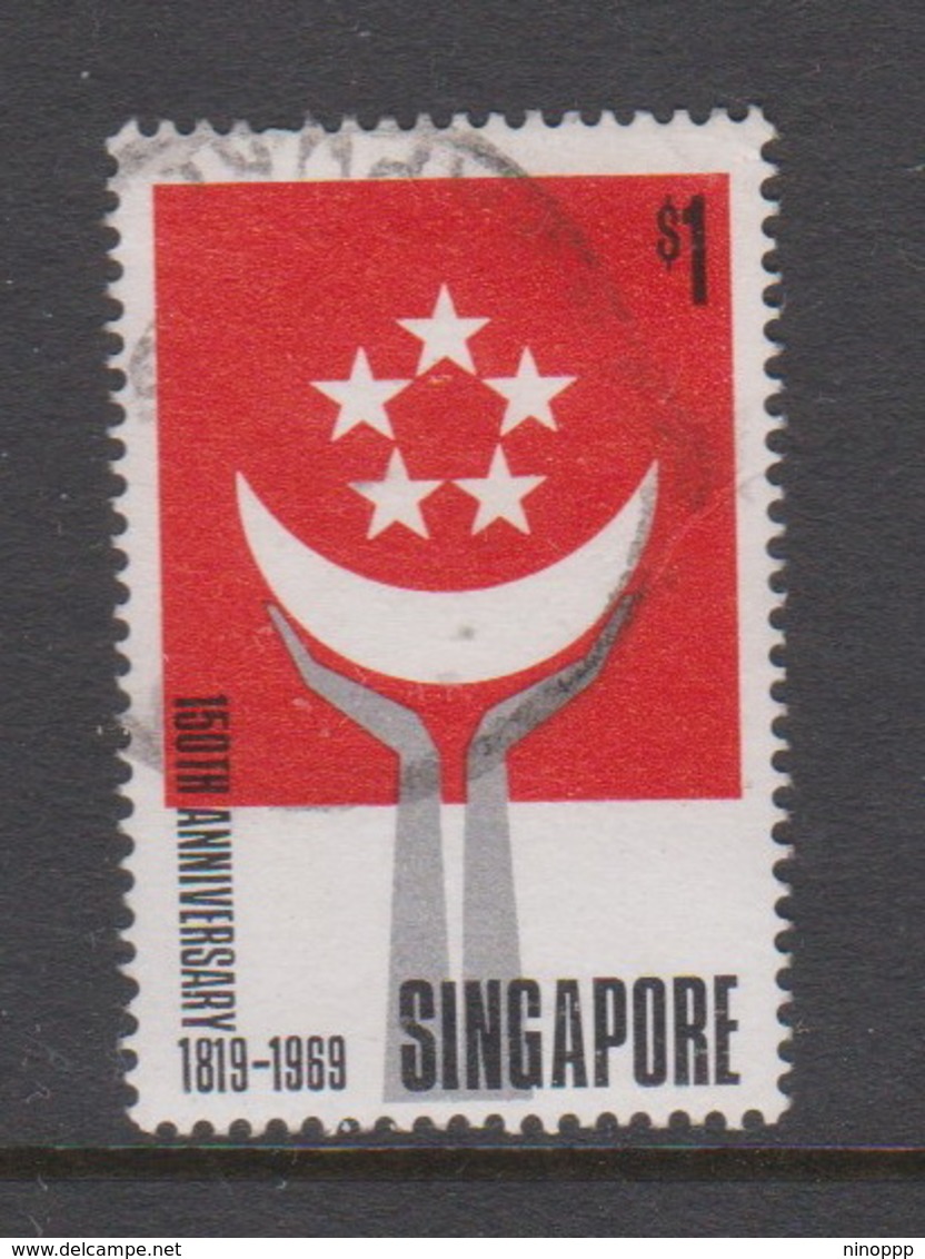 Singapore 128 1969 150th Anniversary Of Foundation Of Singapore,$ 1.00 Self Government ,used - Singapore (1959-...)