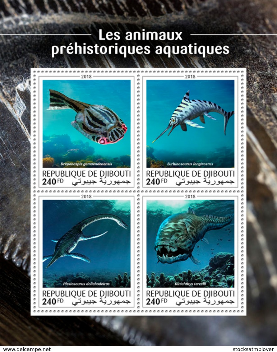 Djibouti 2018  Fauna Prehistoric Water Animals  S201810 - Djibouti (1977-...)