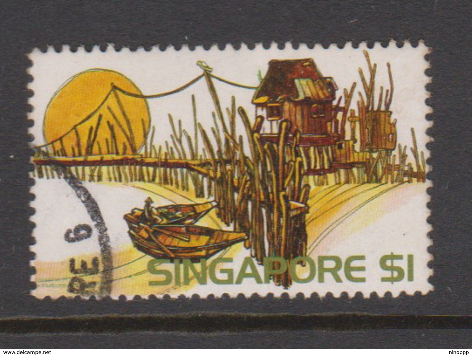 Singapore 252 1975 Scenic,$ 1.00 Kelong,used - Singapore (1959-...)