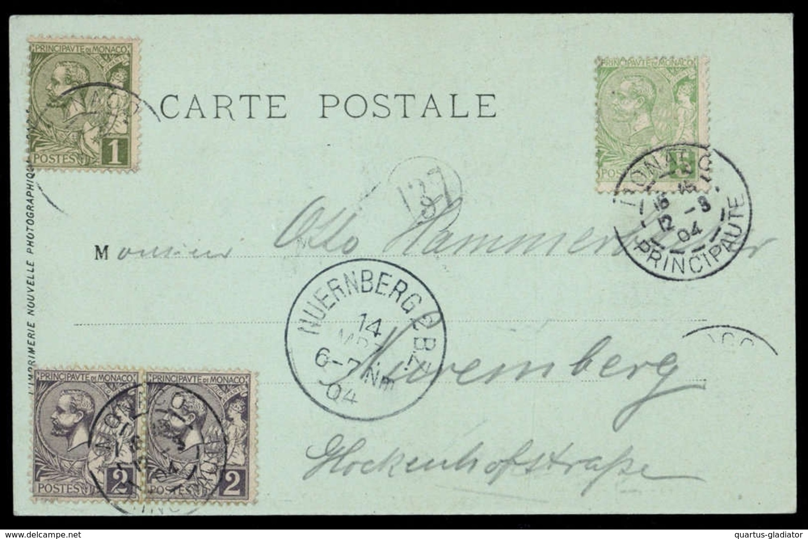 1904, Monaco, 11, 12 (2) U.13, Brief - Sonstige & Ohne Zuordnung