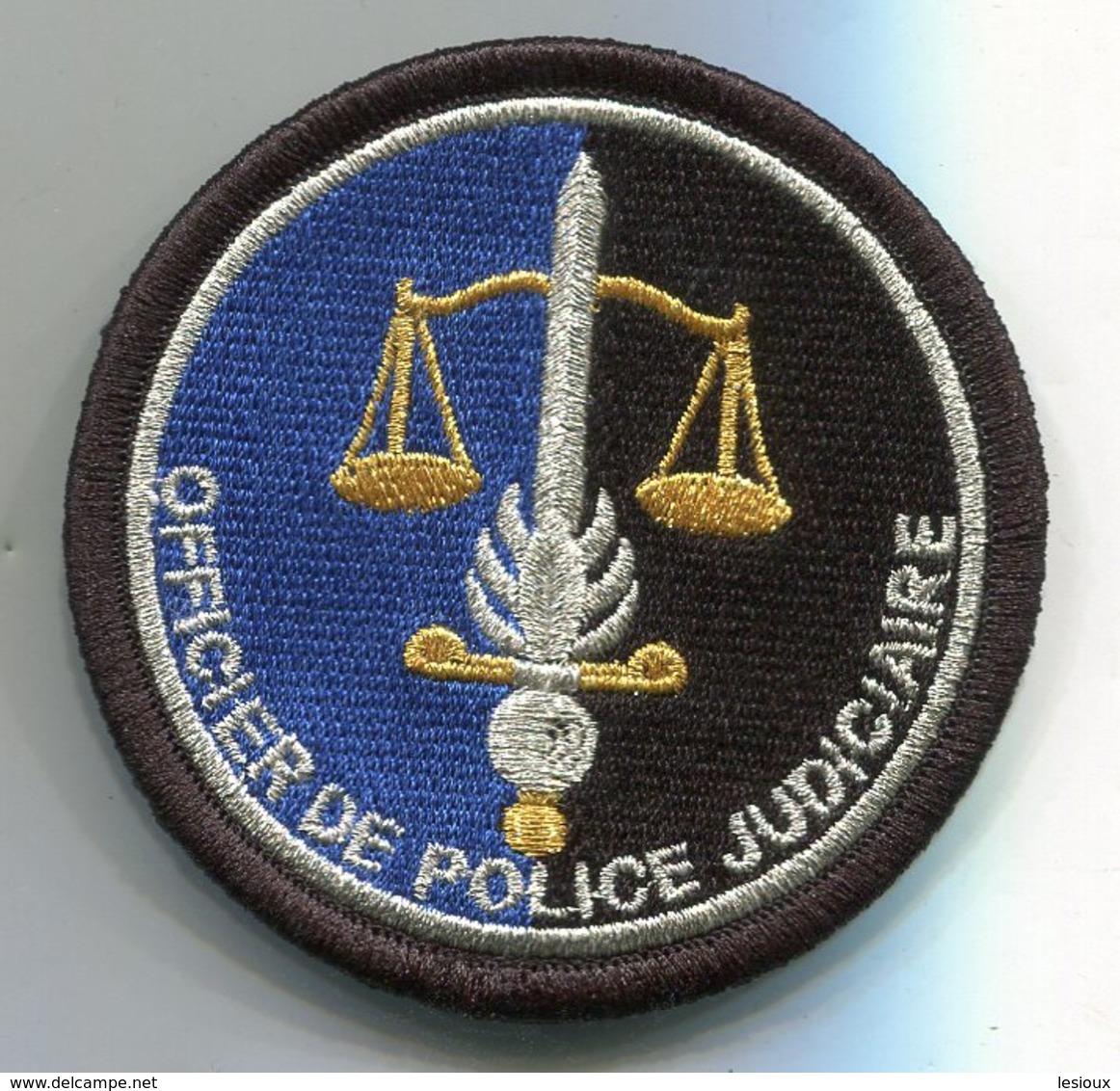 G53 PATCH ECUSSON GENDARMERIE OFFICIER POLICE JUDICIAIRE VELCRO NOIR - Police & Gendarmerie