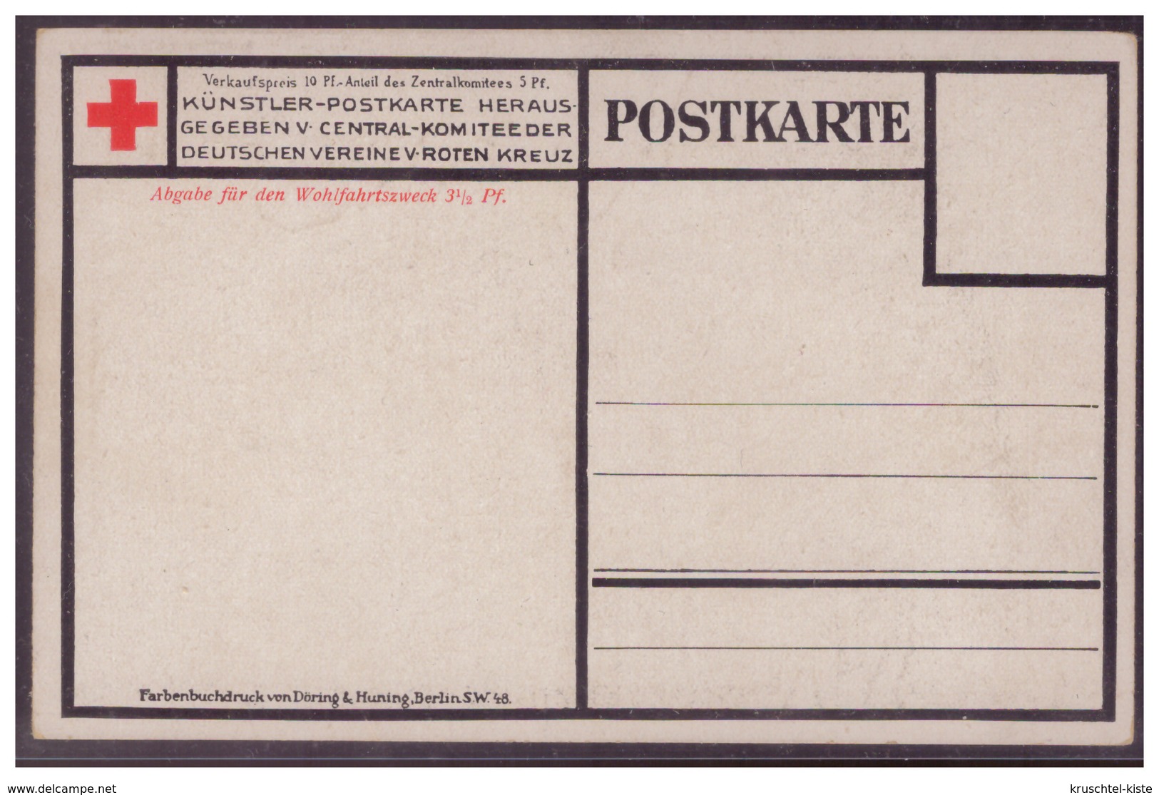 Dt- Reich (006572) Propagandakarte WK I Gott Mit Uns, Künstler Postkarte, Herausgeber Rotes Kreuz, Ungebraucht - Briefe U. Dokumente