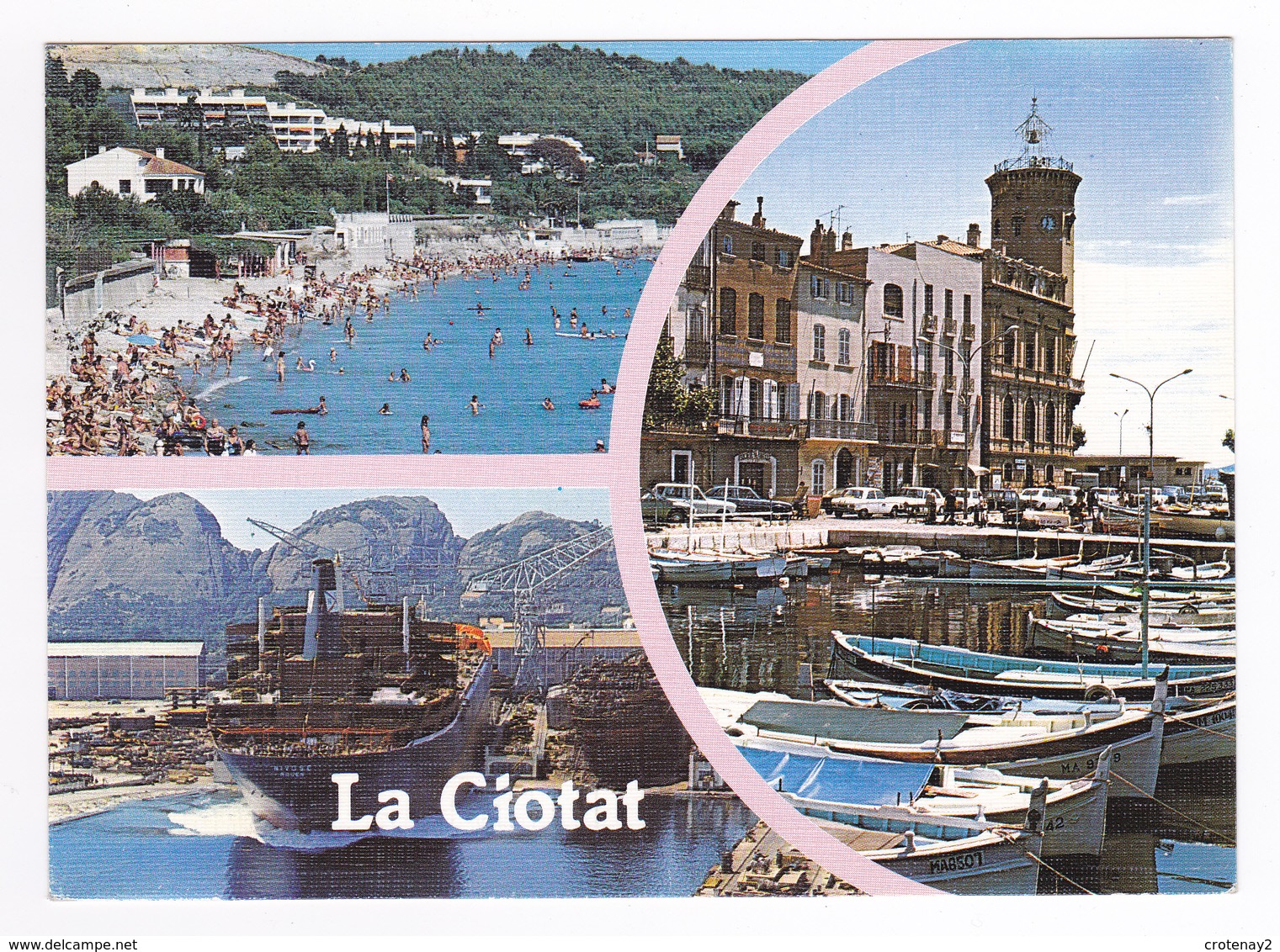 13 La Ciotat En 3 Vues N°1106 En 1991 Gros Cargo NIVOSE De Rouen Dans Les Chantiers Navals Bateaux De Pêche - La Ciotat