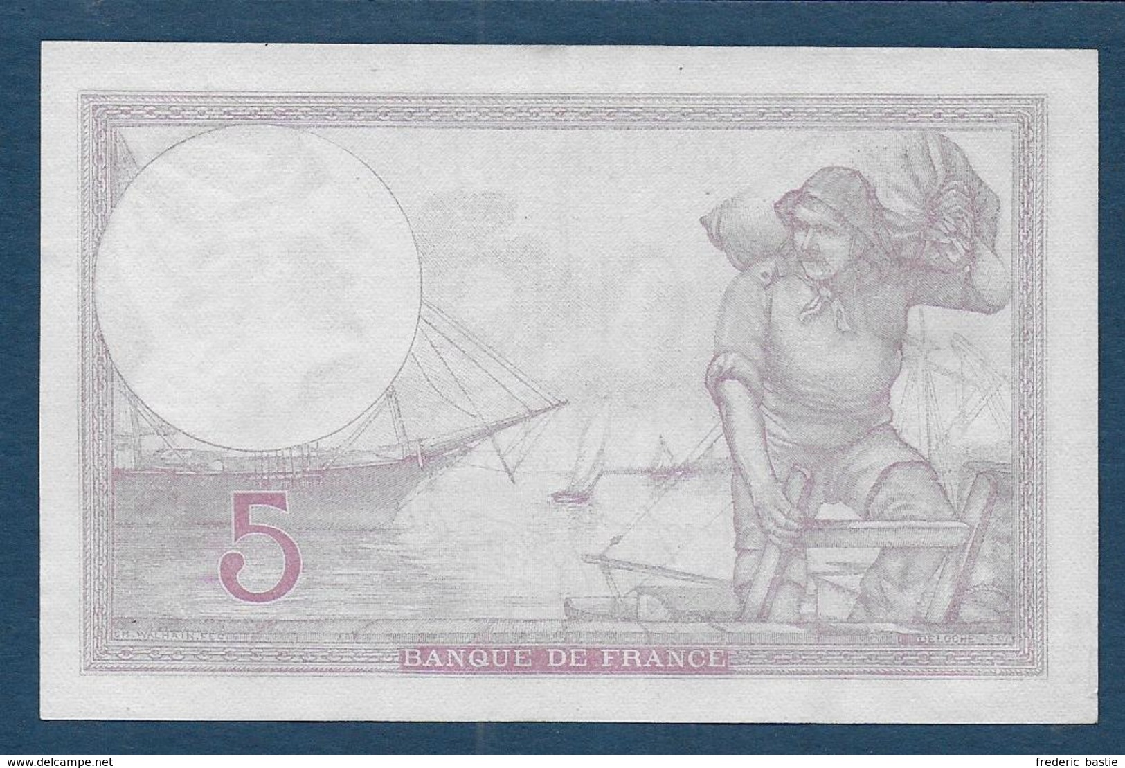 Billet 5 F  Violet  Du 21 - 9 - 1939 - 5 F 1917-1940 ''Violet''