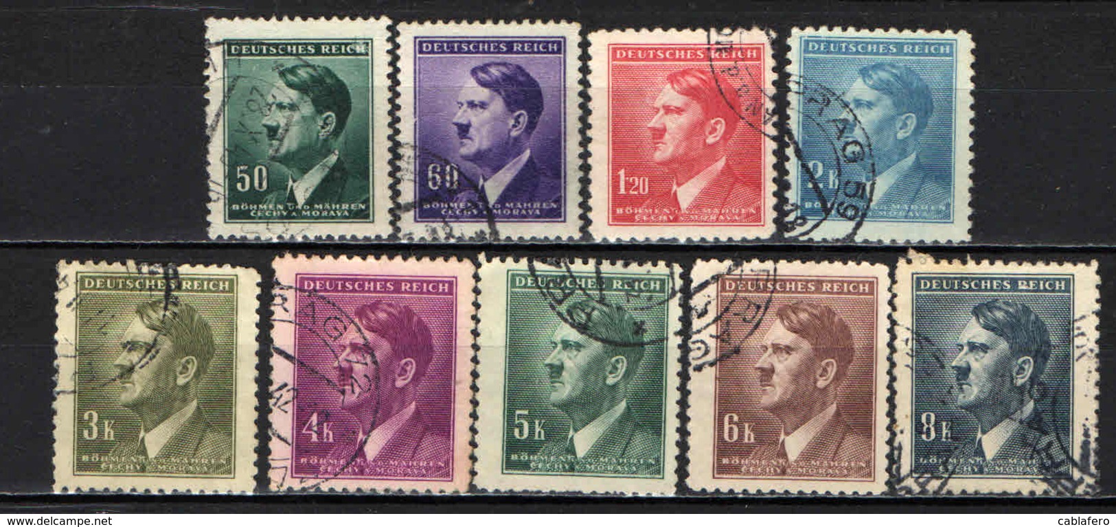 BOEMIA E MORAVIA - 1942 - ADOLF HITLER - USATI - Usati