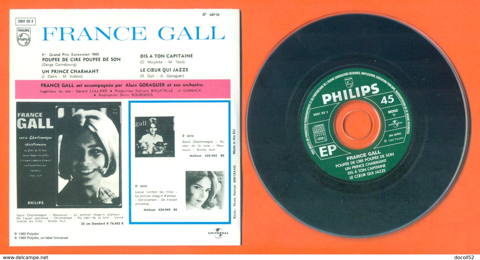 France Gall CD 4 Titres Pochette Reproduction Du 45 Tours De L'époque - 2 Scans - Ediciones De Colección