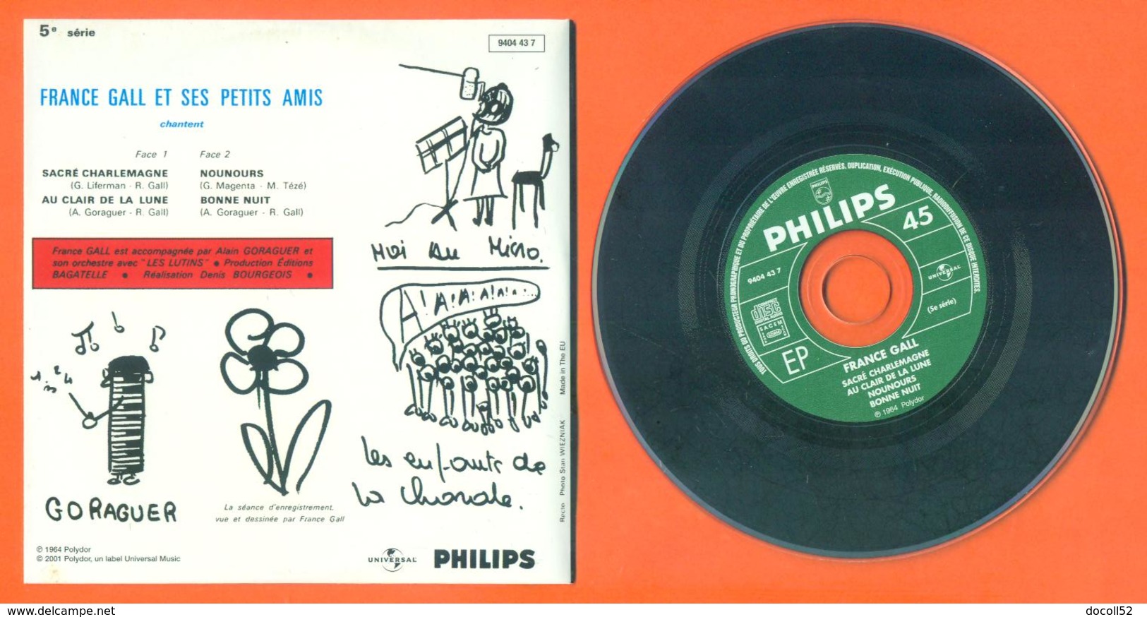 France Gall CD 4 Titres Pochette Reproduction Du 45 Tours De L'époque - 2 Scans - Verzameluitgaven