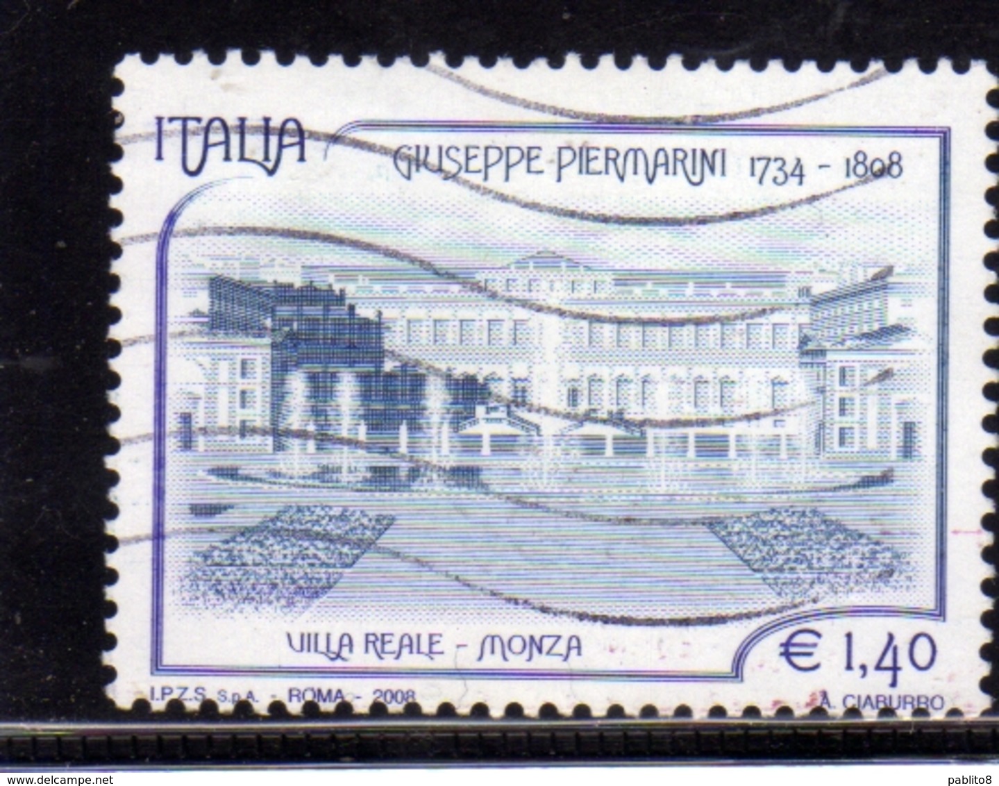 ITALIA REPUBBLICA ITALY REPUBLIC 2008 GIUSEPPE PIERMARINI € 1,40 USATO USED OBLITERE' - 2001-10: Used