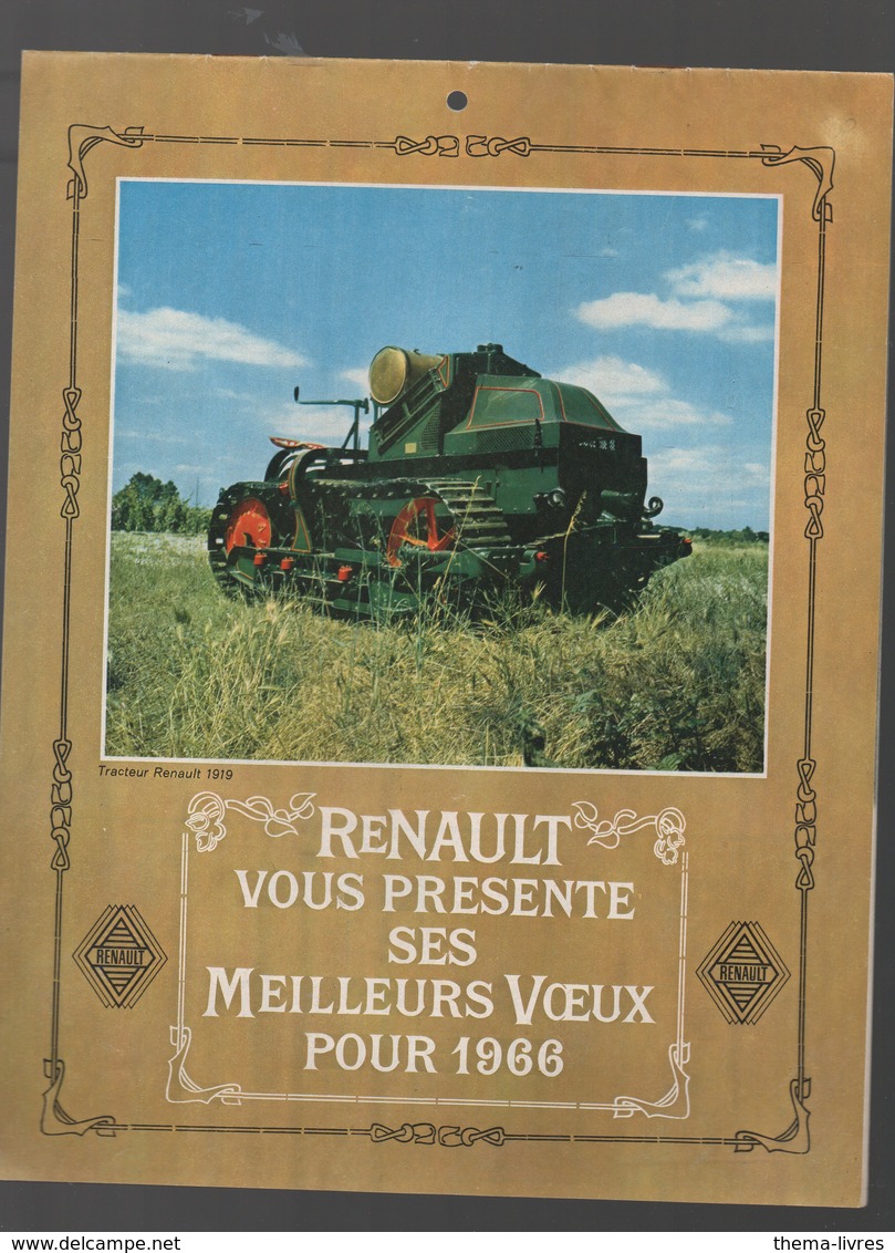 Calendrier RENAULT Machines Agricoles 1966 (CAT 1279) - Grand Format : 1961-70