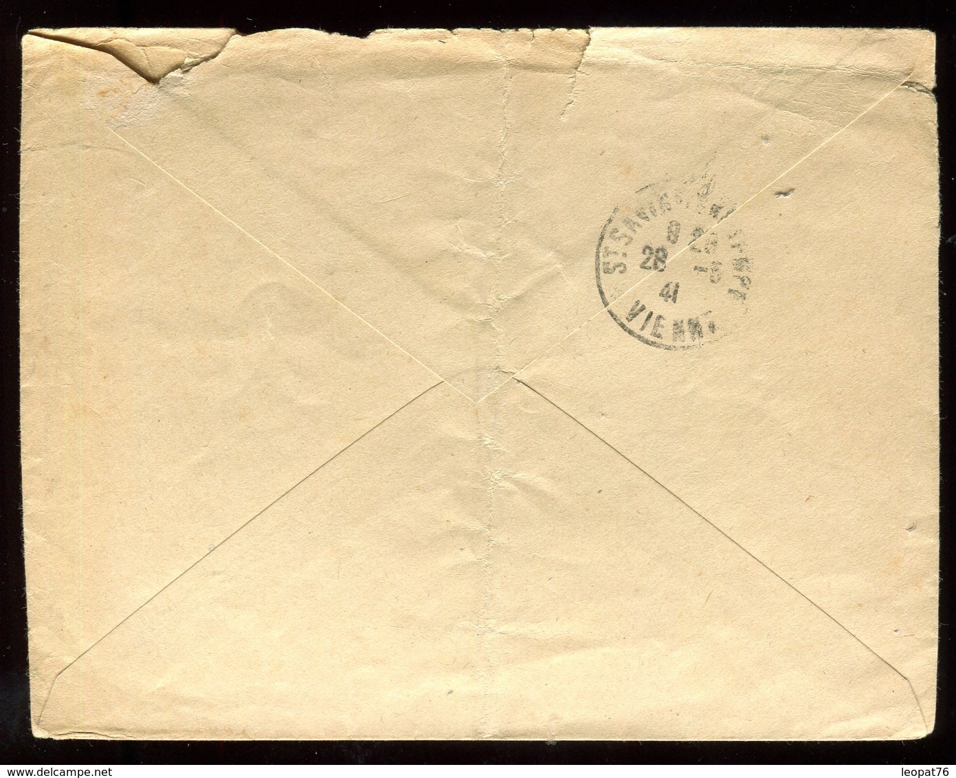 Enveloppe En FM De Le Blanc Pour St Savin En 1941 - N186 - Guerre De 1939-45