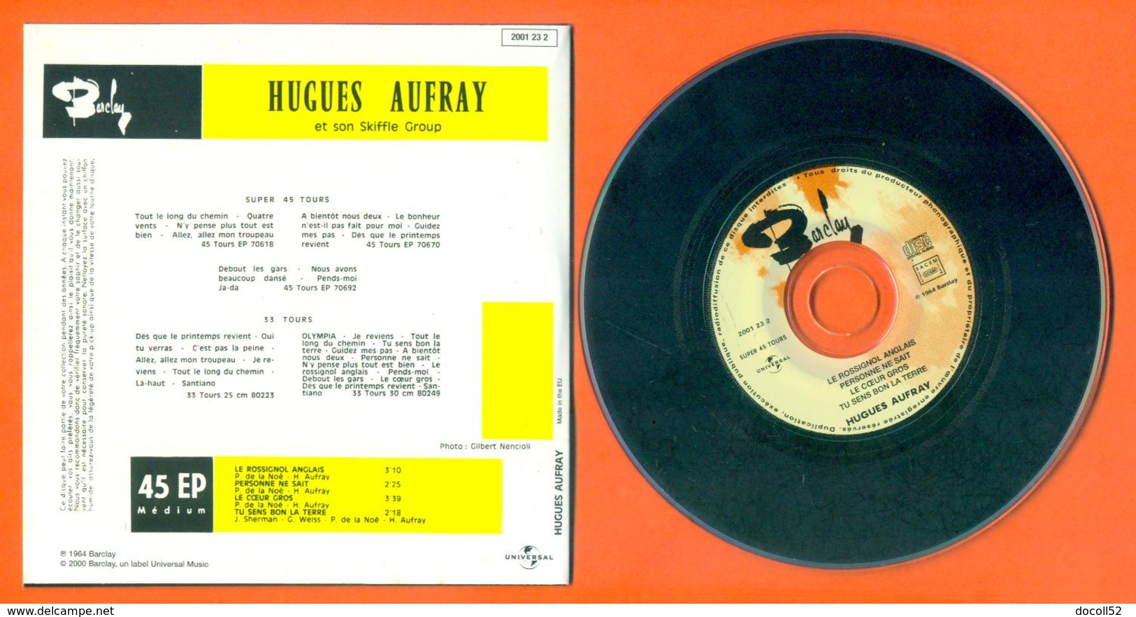 Hugues Aufray CD 4 Titres Pochette Reproduction Du 45 Tours De L'époque - 2 Scans - Verzameluitgaven