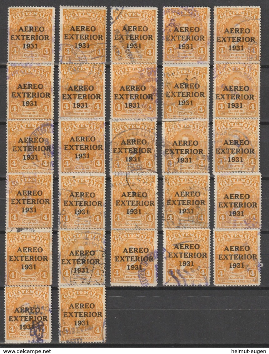 MiNr. 255 Guatemala 1931, 16. Mai. Flugpostmarke Für Das Ausland. Freimarke MiNr. 224 Mit Dreizeiligem Aufdruck - Guatemala