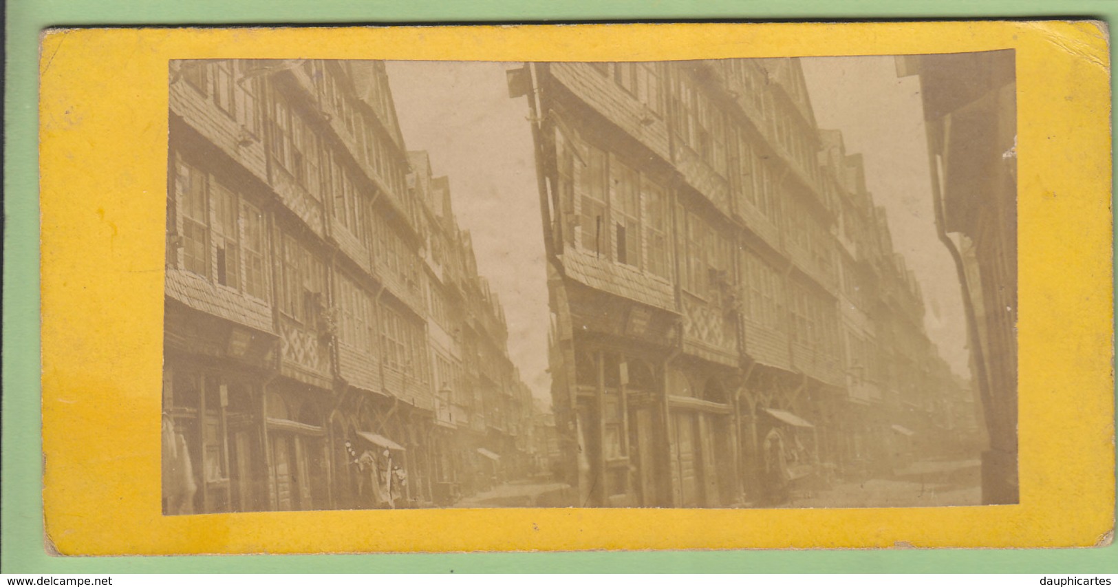 FRANCFORT Vers 1860 - 1870 : La Rue Des Juifs. Frankfurt, Juden Strasse. Bords Du Rhin. Photo Stéréoscopique. 2 Scans. - Stereoscopic