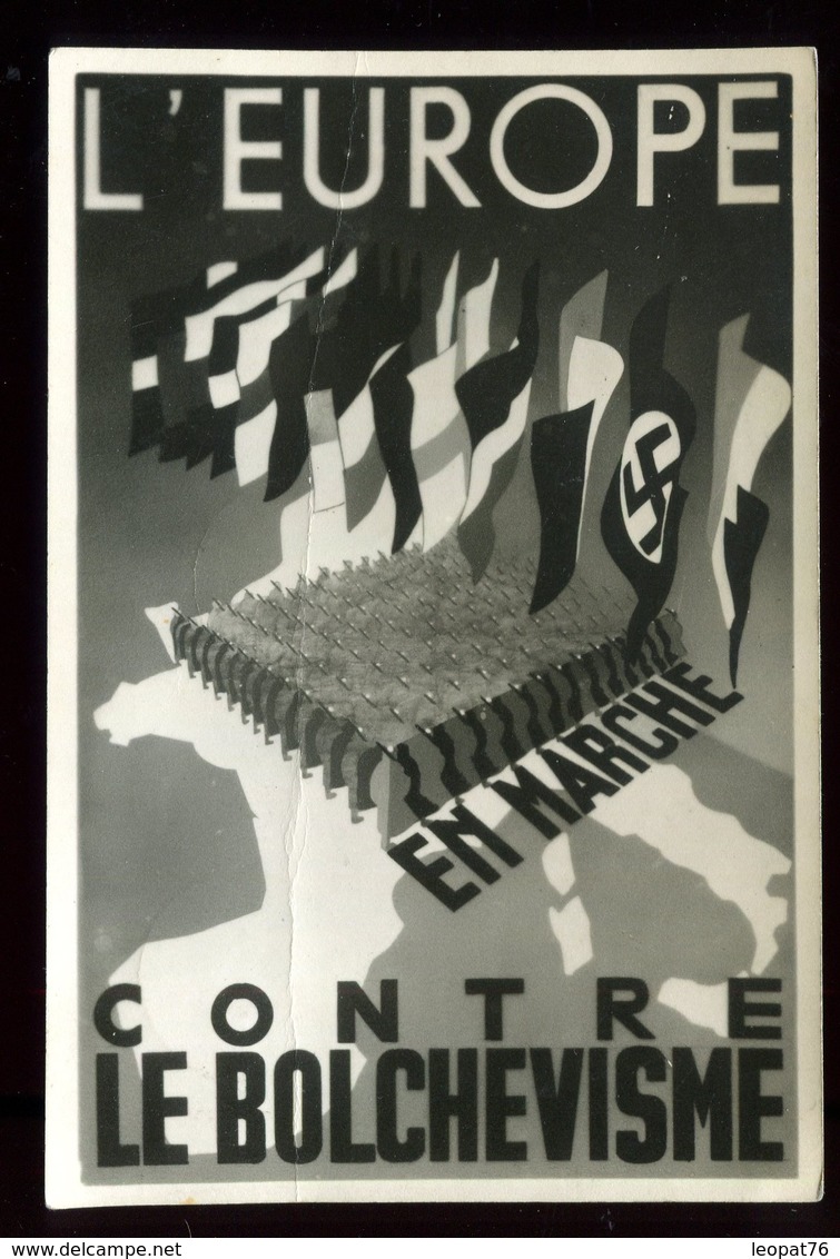 Oblitération " Bolchevisme Contre Europe " Sur Carte Postale ( Pli Central) Anti Bolchevique En 1943 - N195 - 1921-1960: Moderne