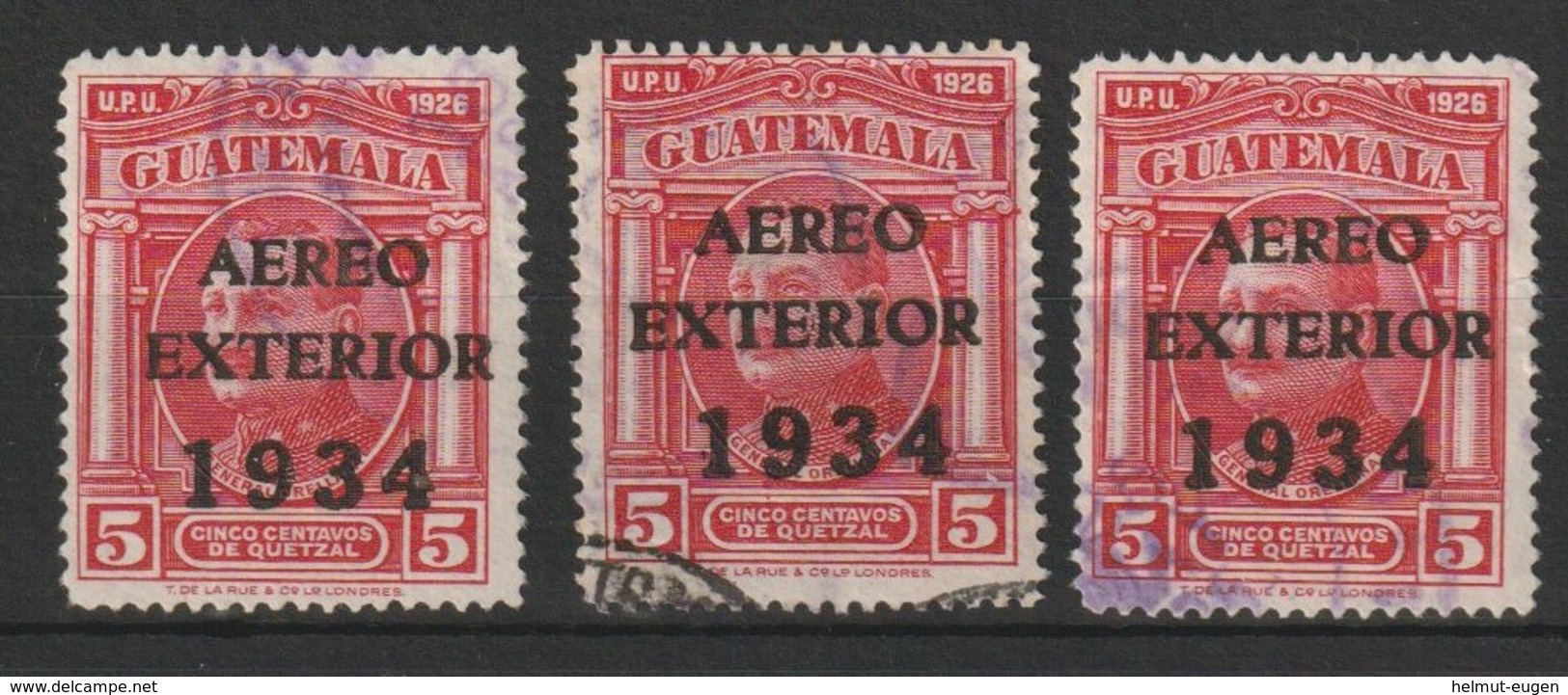 MiNr. 273 Guatemala /  1934, 7. Aug. Flugpostmarken Für Den Auslandsverkehr. MiNr. 225 Und 227 Mit Dreizeiligem Aufdruck - Guatemala