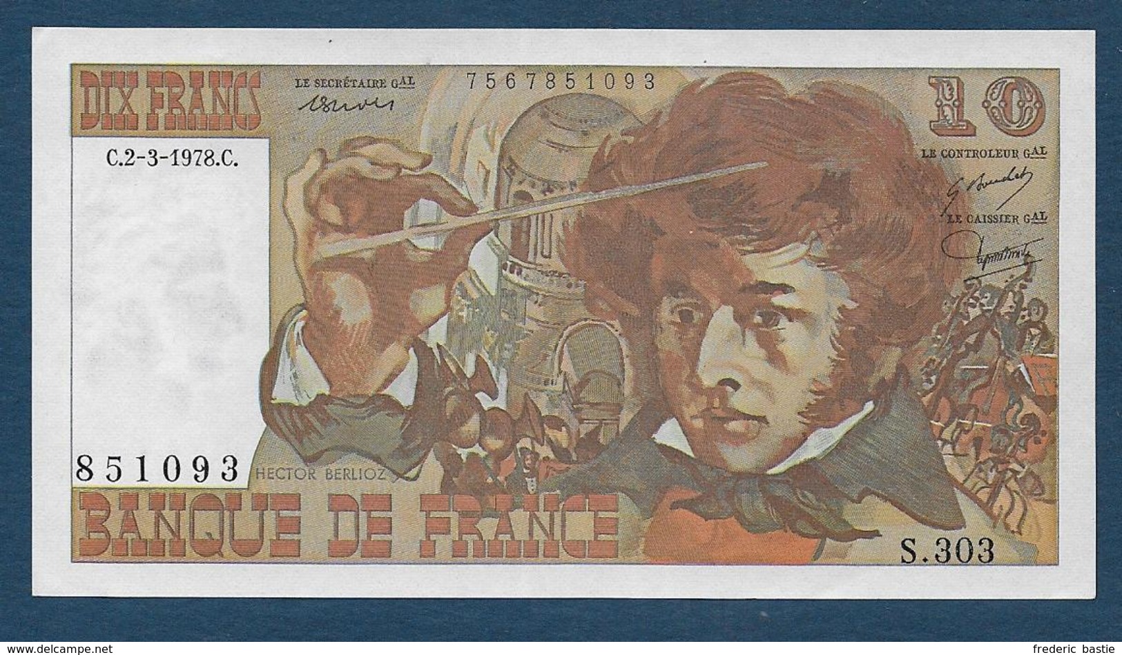 BILLET De  10 F  Du  2 - 3 - 1978 - 10 F 1972-1978 ''Berlioz''