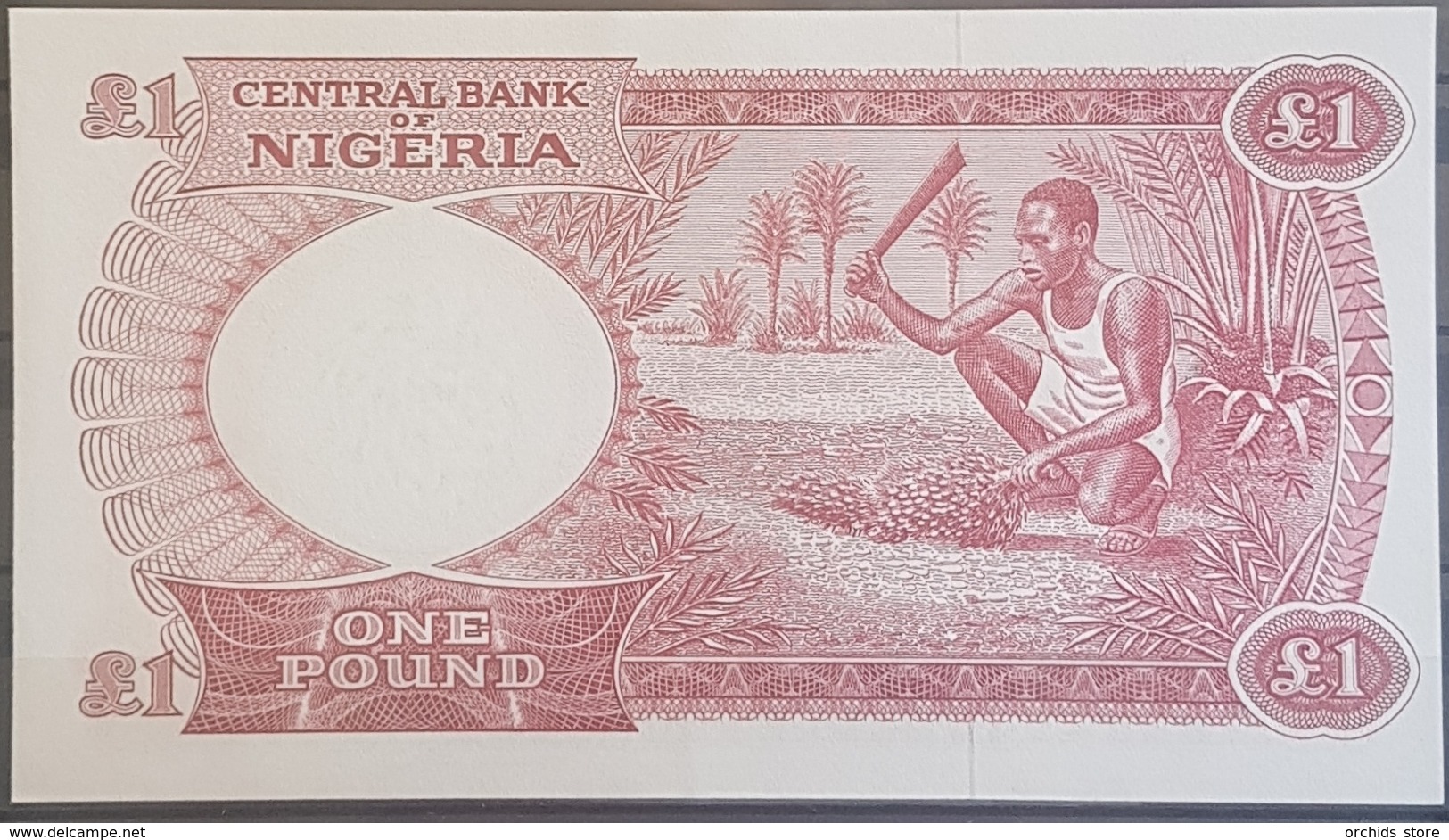 Nigeria UNC 1967 P.8 1 Pound Banknote #039933 Serial Number - Nigeria
