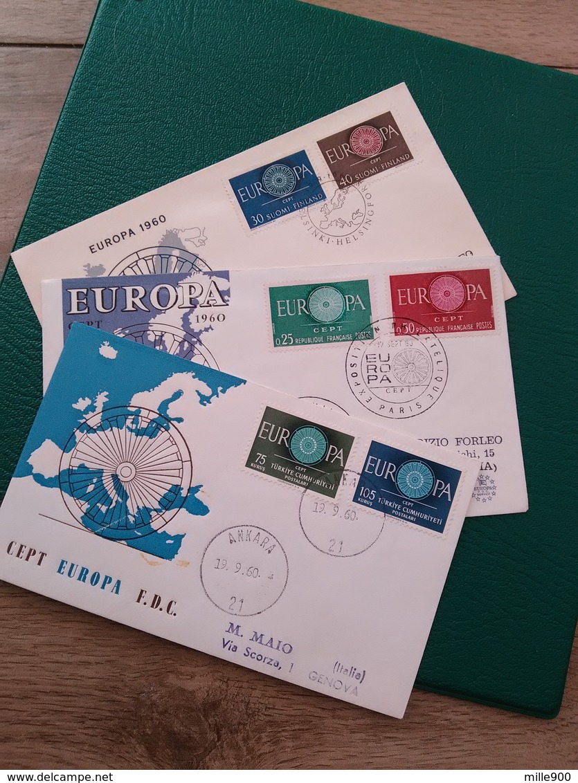 FDC EUROPA CEPT - LOT 1960 - TURCHIA - FRANCIA - FINLANDIA - 1960