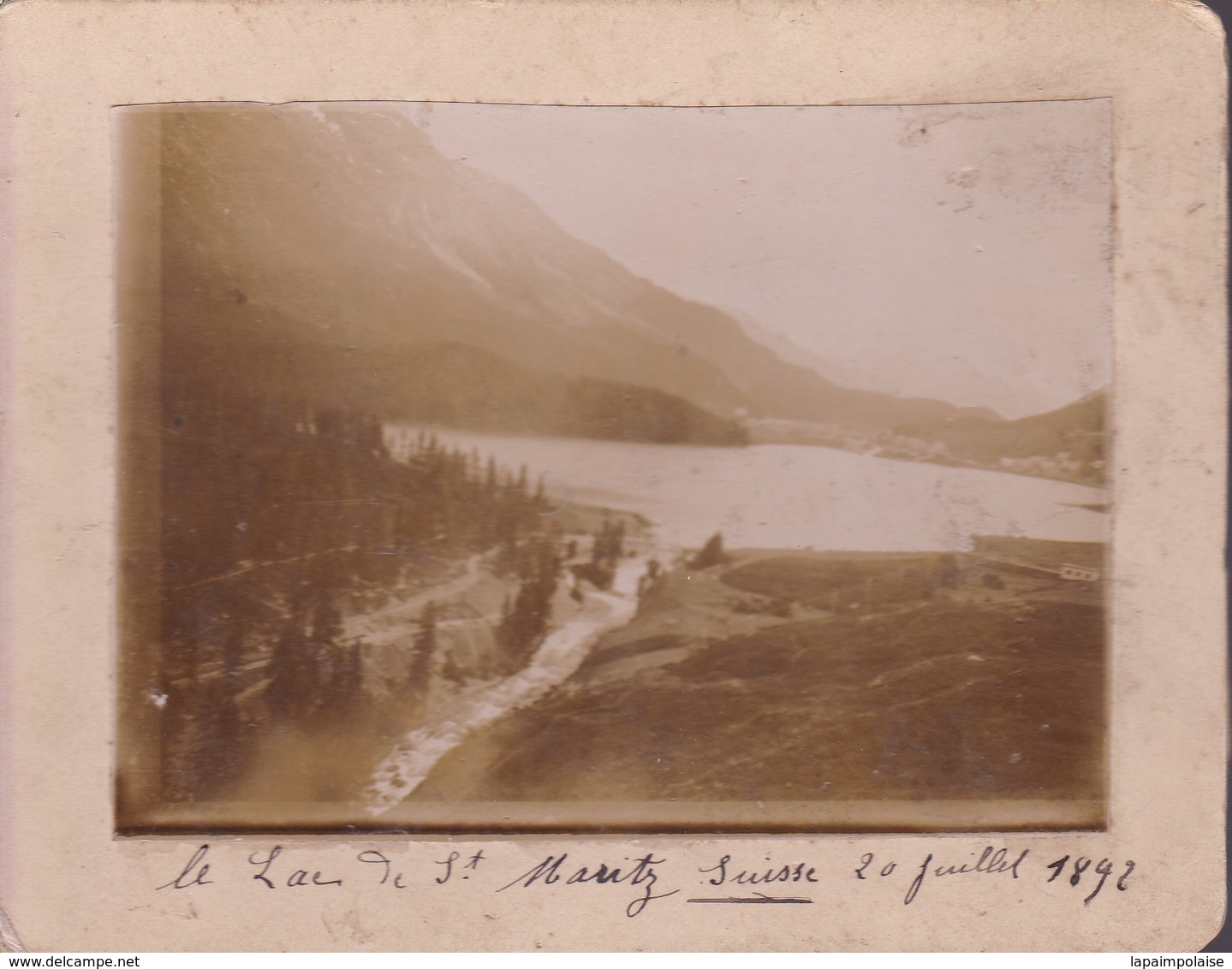 Photos  Anciennes Suisse Grisons Saint Moritz Le Lac En 1898  N° 324 - Anciennes (Av. 1900)