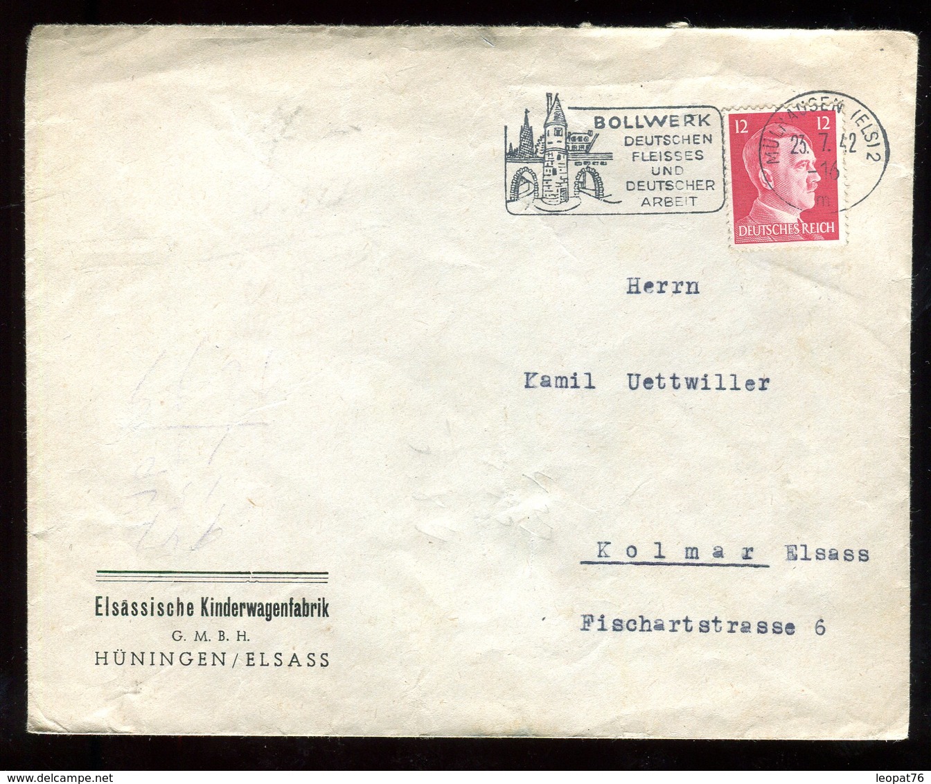 Enveloppe Commerciale De Mulhouse Pour Colmar En 1942 - N220 - Cartas & Documentos