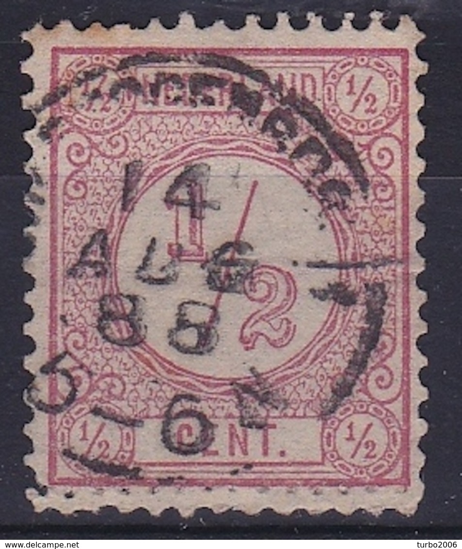 1876-1894 Bossche Tanding Cijfertype ½ Cent Roze Type I NVPH 30 Pl Onderzijde - Gebruikt