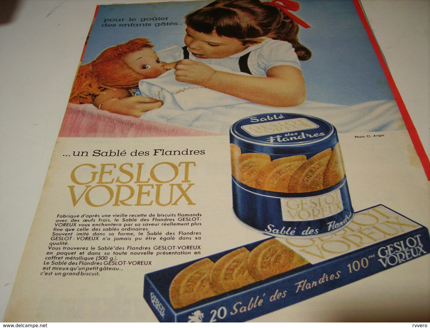 ANCIENNE PUBLICITE  POUR GOUTER GESLOT VOREUX 1957 - Autres & Non Classés