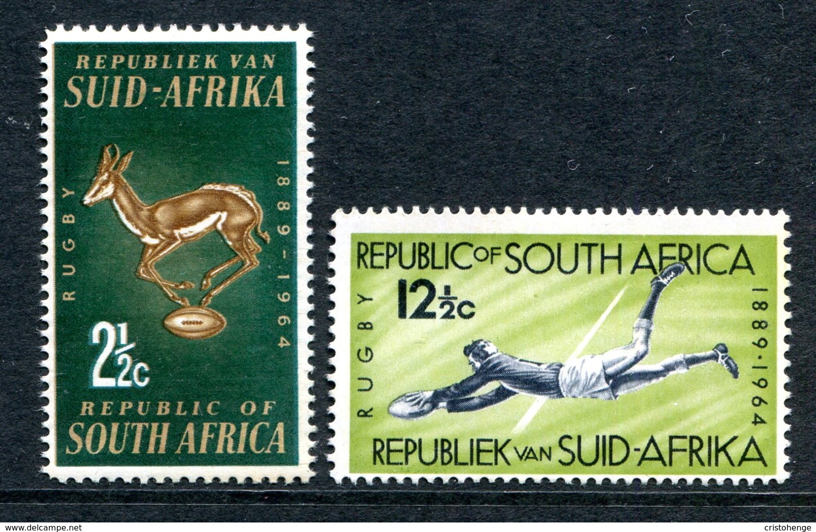 South Africa 1964 75th Anniversary Of South African Rugby Board Set LHM (SG 252-253) - Neufs