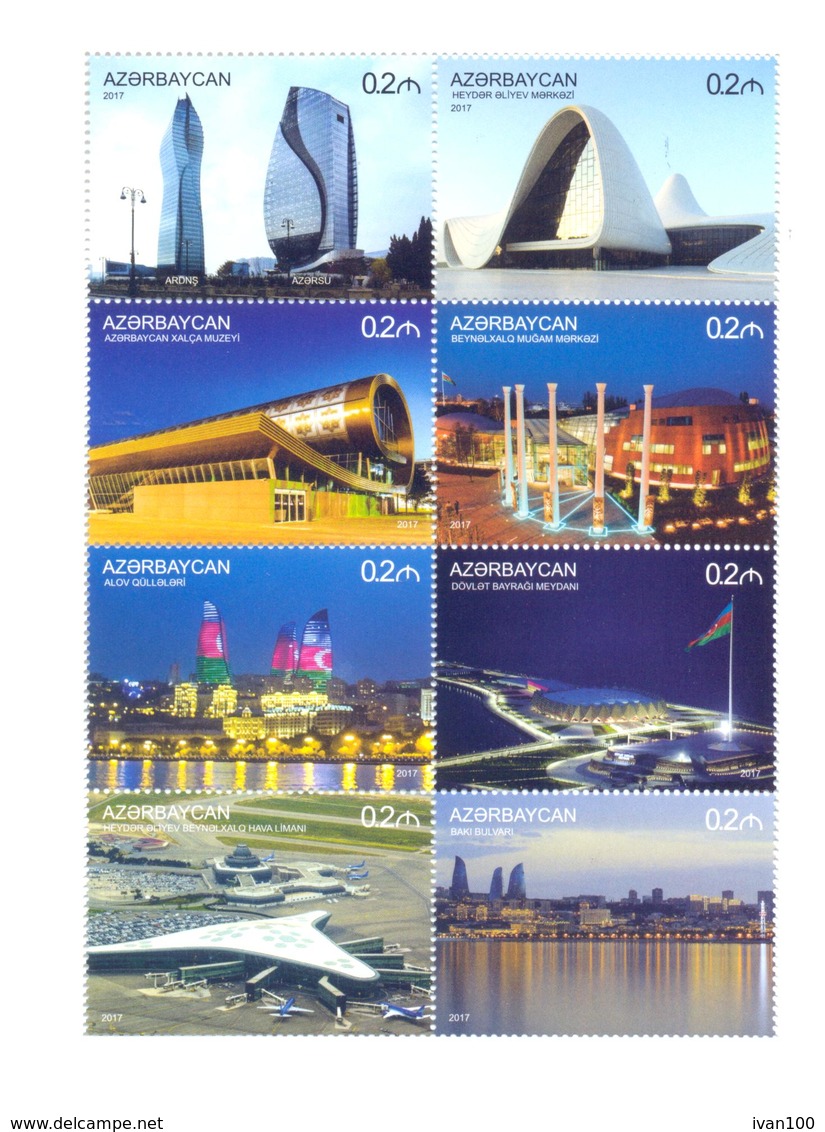 2017. Azerbaijan, The Modern Architecture Of Azerbaijan, Sheetlet,  Mint/** - Azerbaïdjan