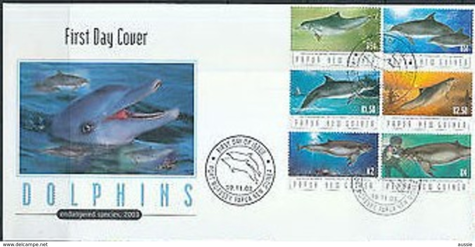 Papouasie Papua New Guinea 2003 FDC Yvert 957-962 (°) Oblitéré Used  Cote 11,50 Euro Faune Marine Dauphins Dolfijnen - Papouasie-Nouvelle-Guinée