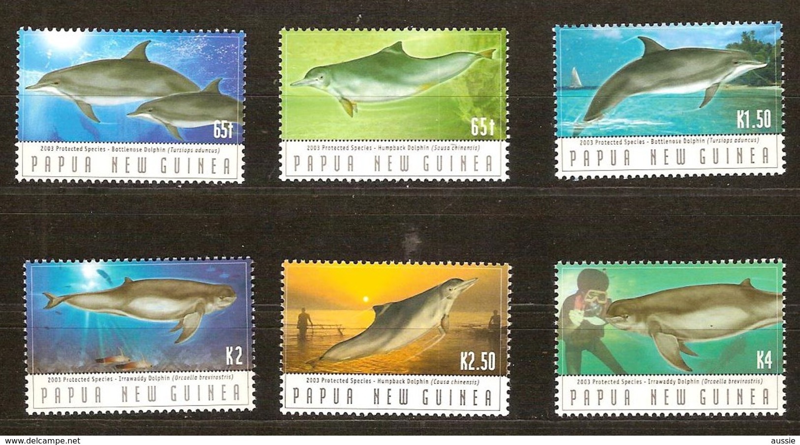 Papouasie Papua New Guinea 2003 Yvertn° 957-962 *** MNH Cote 11,50 Euro Faune Marine Dauphins - Papouasie-Nouvelle-Guinée