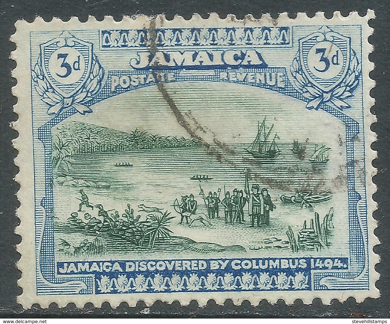 Jamaica. 1921-29 Landscapes. 3d Used. Mult Script CA W/M SG 96a - Jamaïque (...-1961)