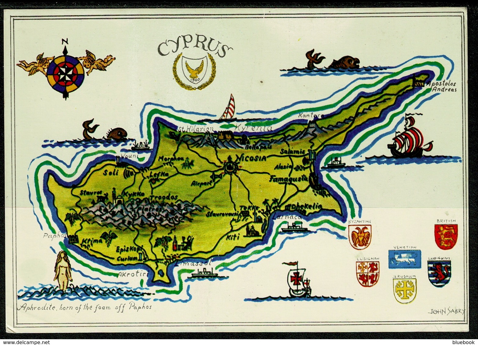 Ref 1239 - 1981 Map Postcard Of Cyprus - Turkish Cypriot Post - SG 99 15Tl To Oxford UK - Chypre