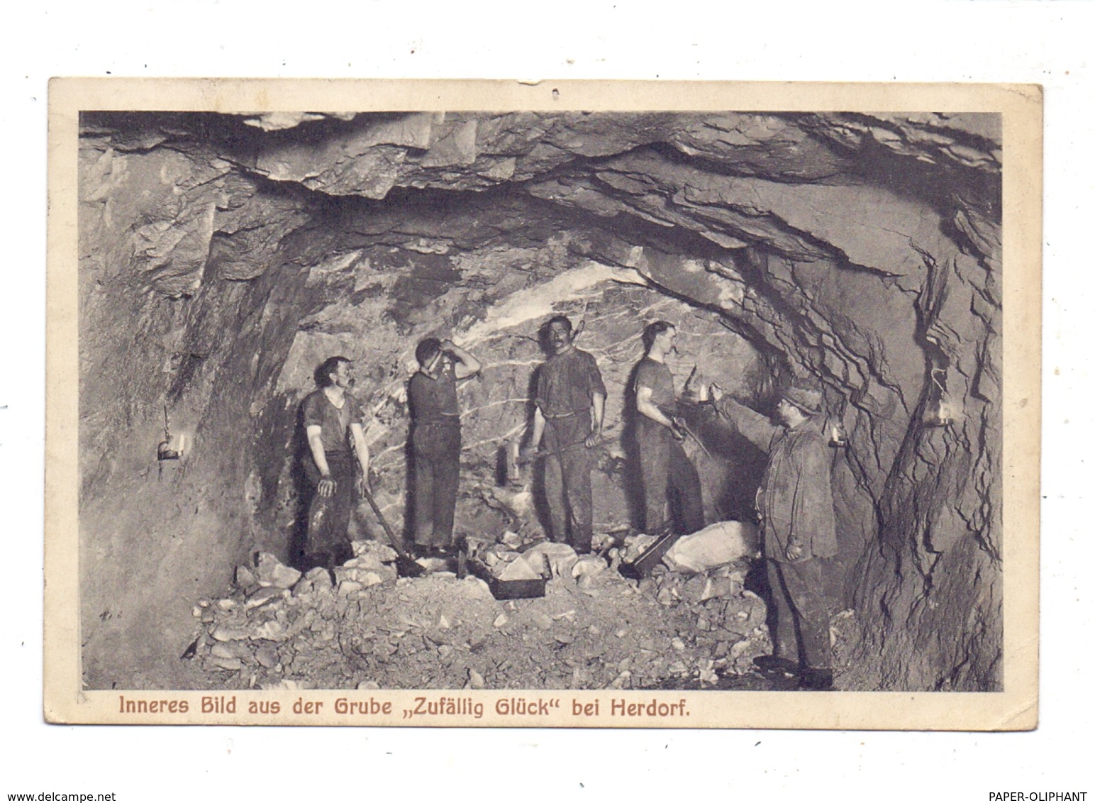 5243 HERDORF Sieg, Bergbau, Inneres Bild Aus Der Grube "Zufällig Glück", 1911 - Altenkirchen