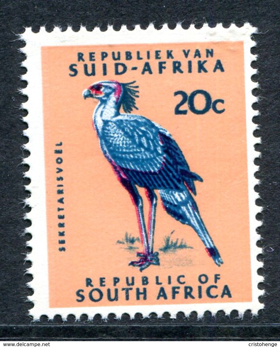 South Africa 1969-72 Redrawn Definitives - Phosphor Bands - 20c Secretary Bird MNH (SG 296) - Neufs