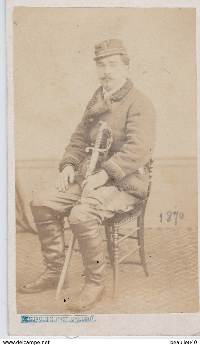 GUERRE 1870  PHOTO ORIGINALE     F. ORDONNEAU  LE CREUSOT - Autres & Non Classés