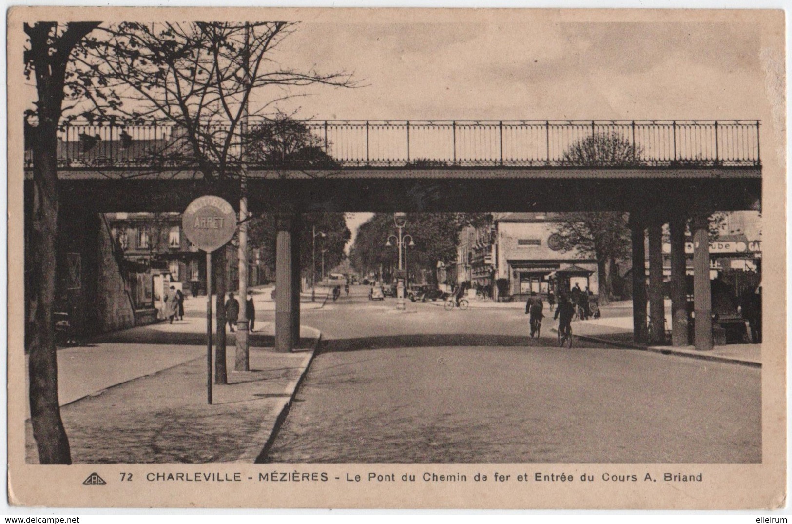 CHARLEVILLE- MEZIERES (08) LE PONT Du CHEMIN De FER Et ENTREE Du COURS A. BRIAND. 1922. - Charleville