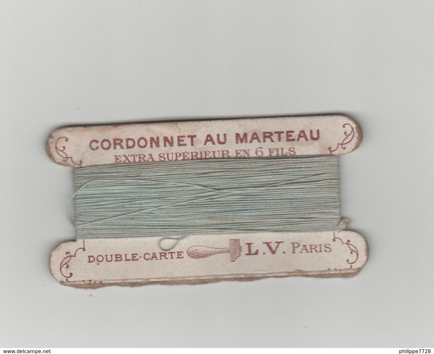 Fil CORDONNET AU MARTEAU  Double Carte Marteau L.V. Paris Année 50? - Autres & Non Classés