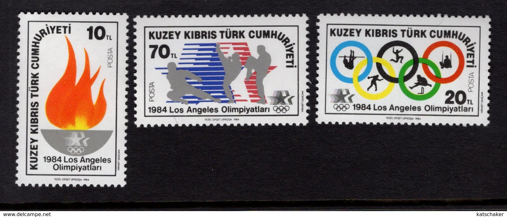 671367871 TURKISH CYPRUS 1984 POSTFRIS MINT NEVER HINGED POSTFRISCH EINWANDFREI SCOTT 144 146 OLYMPIC GAMES - Neufs