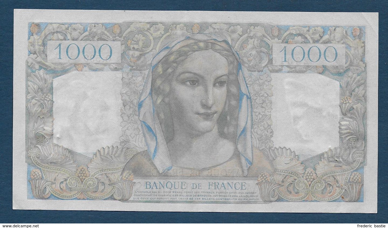 BILLET De  1000 F  Minerve Et Hercule  Du  1 - 9 - 1949 - 1 000 F 1945-1950 ''Minerve Et Hercule''