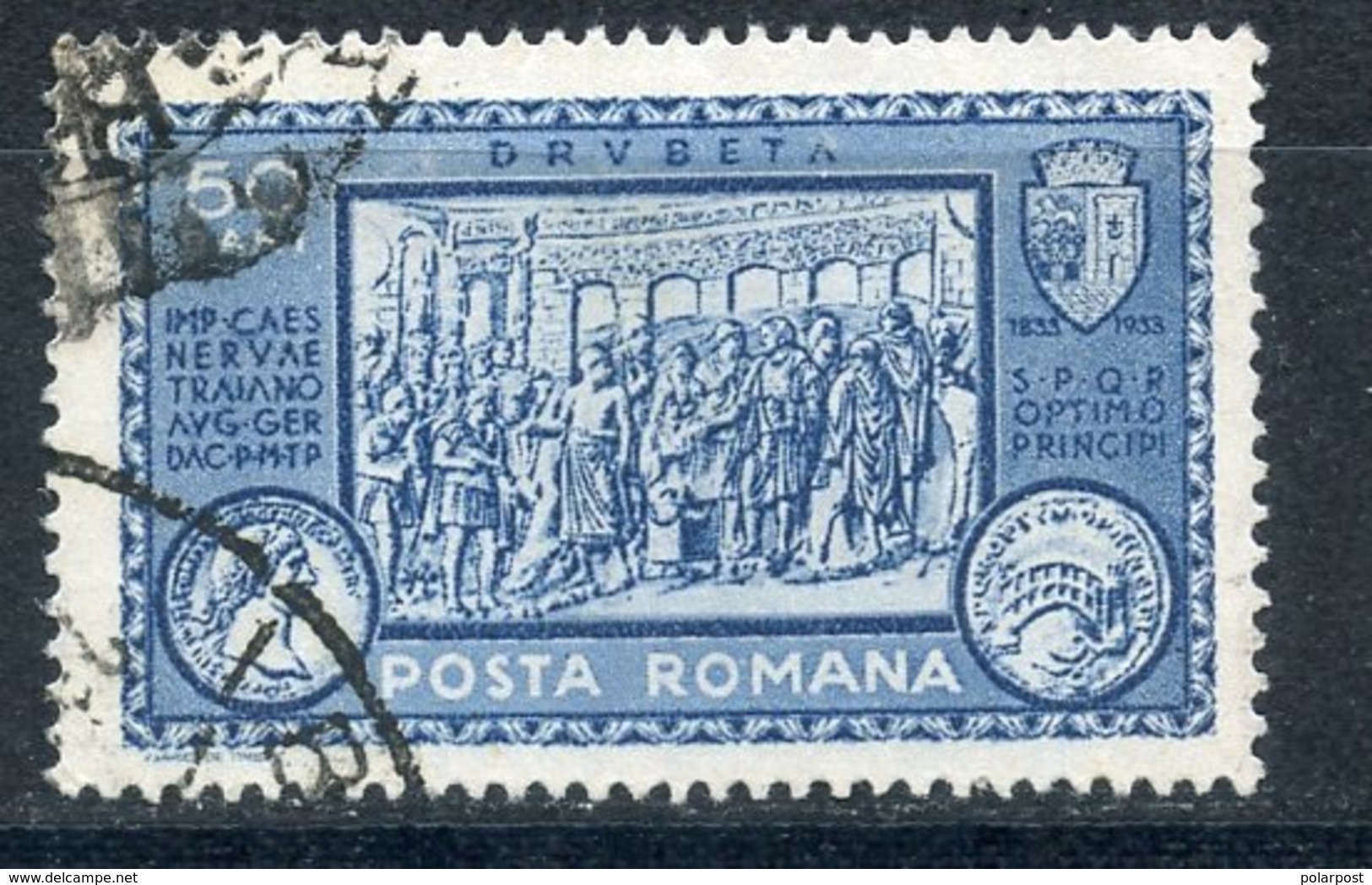 Y85 ROMANIA 1933 458 100th Anniversary Of The City Of Turnu Severin. Coats Of Arms. Architecture - Oblitérés