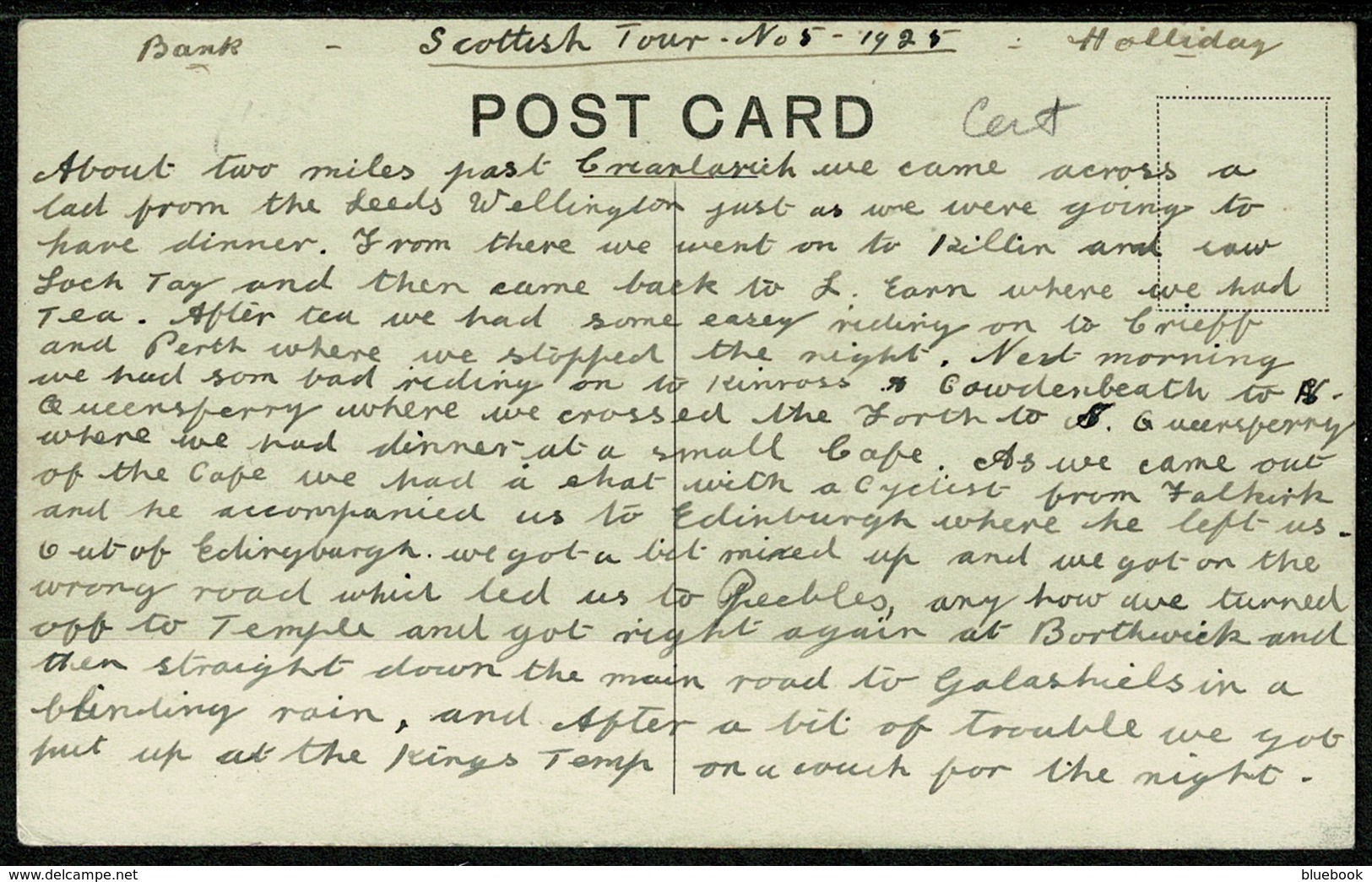 Ref 1240 - 1925 Postcard - Killin West - Perthshire Scotland - Perthshire